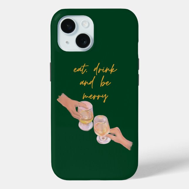 Eat, Drink and be Merry, Merry, Christmas, Retro Case-Mate iPhone Case (Back)