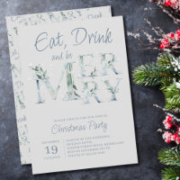 Eat Drink and be Merry Ornate Typography Christmas