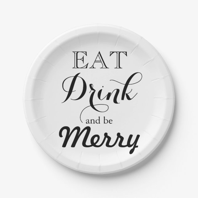 Eat Drink and be Merry Paper Plate (Front)