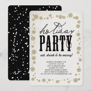 Eat Drink and Be Merry Rustic Holiday Party Invite