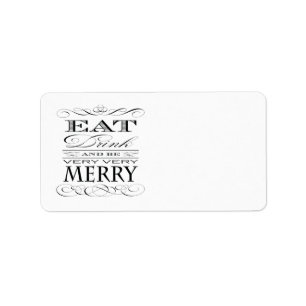 Eat Drink and Be Merry Vintage Typography Label