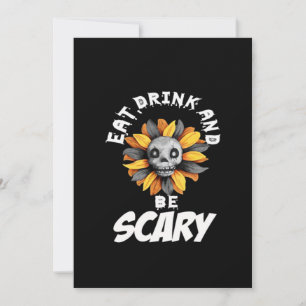 Eat Drink And Be Scared Funny Trendy Holiday Card