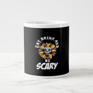 Eat Drink And Be Scared Funny Trendy Large Coffee Mug