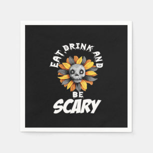 Eat Drink And Be Scared Funny Trendy Napkin