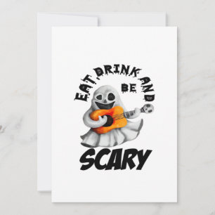 Eat Drink And Be Scared Minimal Clean Holiday Card