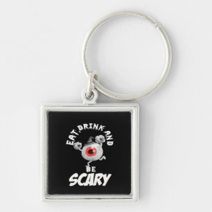 Eat Drink And Be Scared Retro Classic Keychain