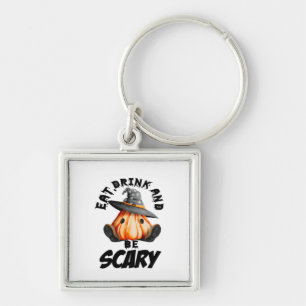 Eat Drink And Be Scared Retro Cool Keychain