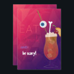 Eat, Drink and be Scary Adult Halloween Party Invitation<br><div class="desc">Trendy geometric pattern Halloween Eat Drink and be Scary Party invitations customizable to your event specifics.</div>