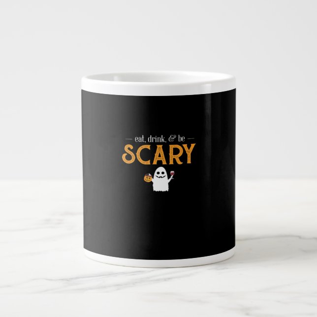 Eat Drink And Be Scary Classic Aesthetic Unique Large Coffee Mug (Front)