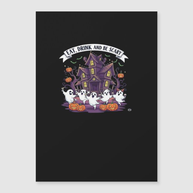 Eat Drink And Be Scary Classic Funny Retro (Front)