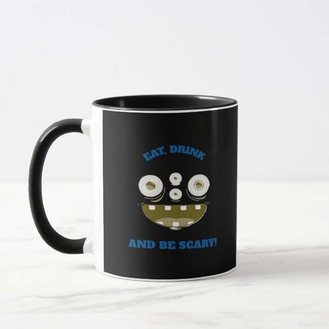 Eat Drink And Be Scary Classic Minimal Clean Mug (Left)