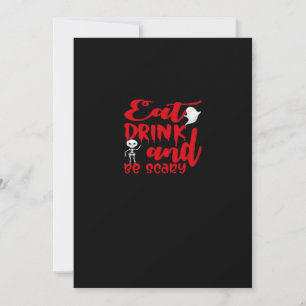 Eat Drink And Be Scary Cool Casual Holiday Card
