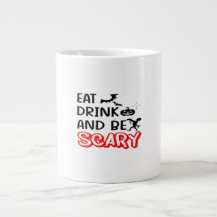 Eat Drink And Be Scary Design Retro Classic Large Coffee Mug