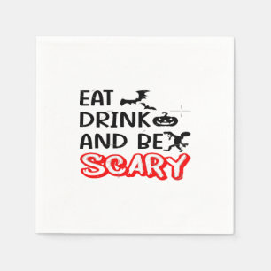 Eat Drink And Be Scary Design Retro Classic Napkin