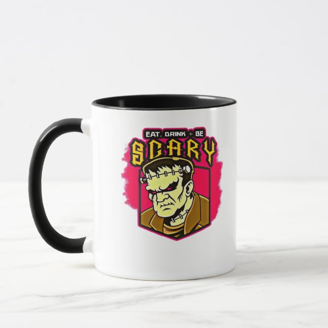 Eat Drink And Be Scary Frankenstein Halloween Crea Mug (Left)