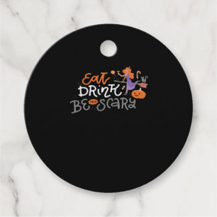 Eat Drink And Be Scary Funny Halloween Favour Tags