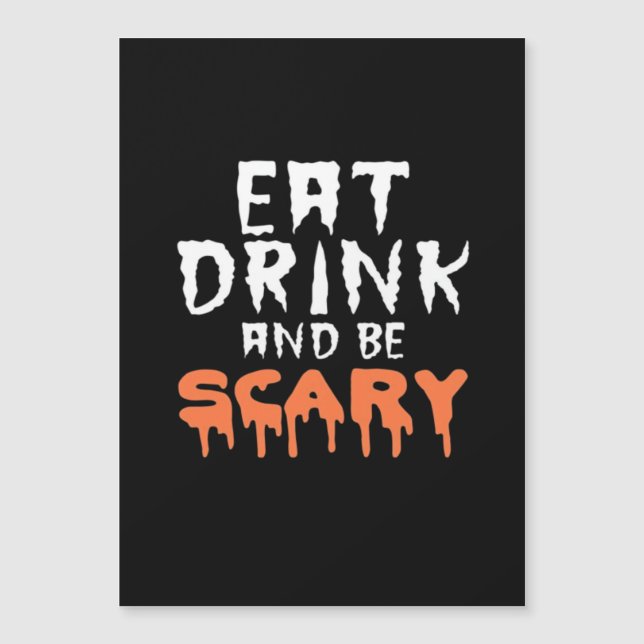 Eat Drink And Be Scary Funny Halloween Minimal Cle (Front)