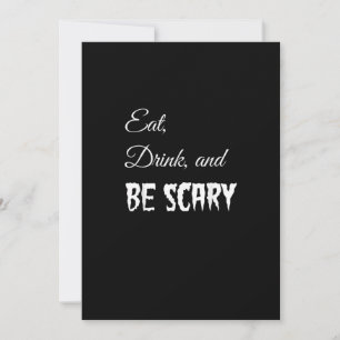 Eat Drink And Be Scary Funny Halloween Retro Style Holiday Card