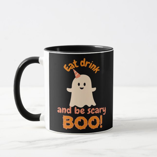 Eat Drink And Be Scary Funny Spooky Gifts For Clas Mug (Left)
