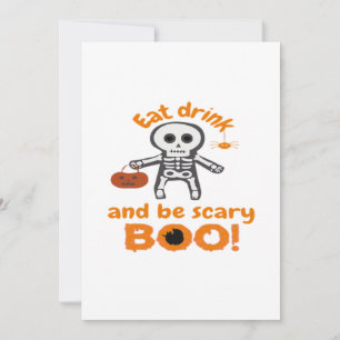 Eat Drink And Be Scary Funny Spooky Holiday Card