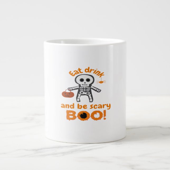 Eat Drink And Be Scary Funny Spooky  Large Coffee Mug (Front)