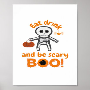 Eat Drink And Be Scary Funny Spooky Poster