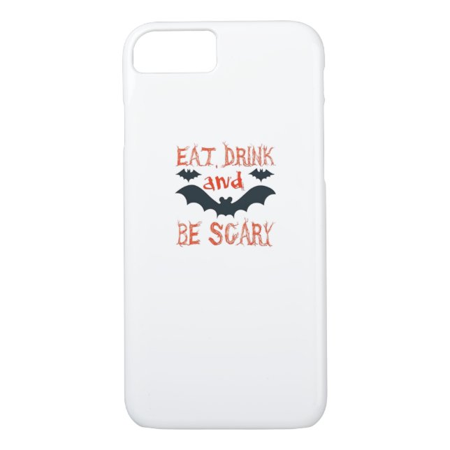 Eat Drink And Be Scary Halloween Bats Party Hallow Case-Mate iPhone Case (Back)