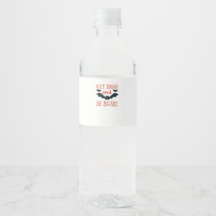 Eat Drink And Be Scary Halloween Bats Party Hallow Water Bottle Label