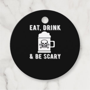 Eat Drink And Be Scary Halloween Beer Vintage Styl Favour Tags