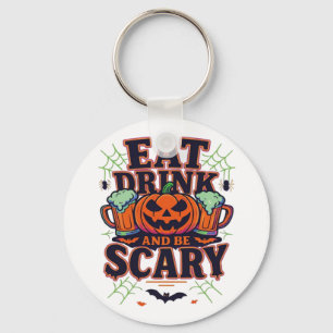 Eat Drink And Be Scary Halloween Design Creative S Keychain