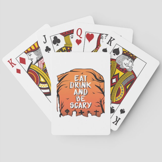 Eat Drink And Be Scary Halloween Design Creative S Playing Cards (Back)