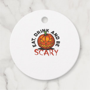 Eat Drink And Be Scary Halloween Design Favour Tags