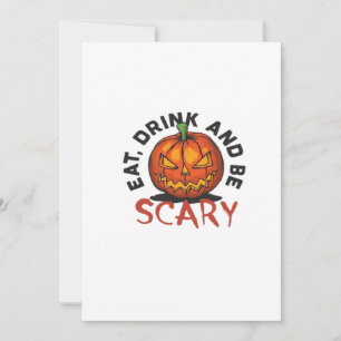 Eat Drink And Be Scary Halloween Design Holiday Card