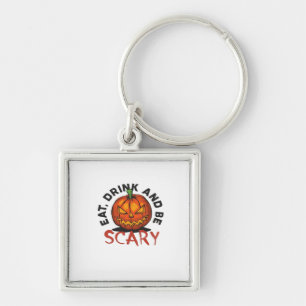 Eat Drink And Be Scary Halloween Design Keychain