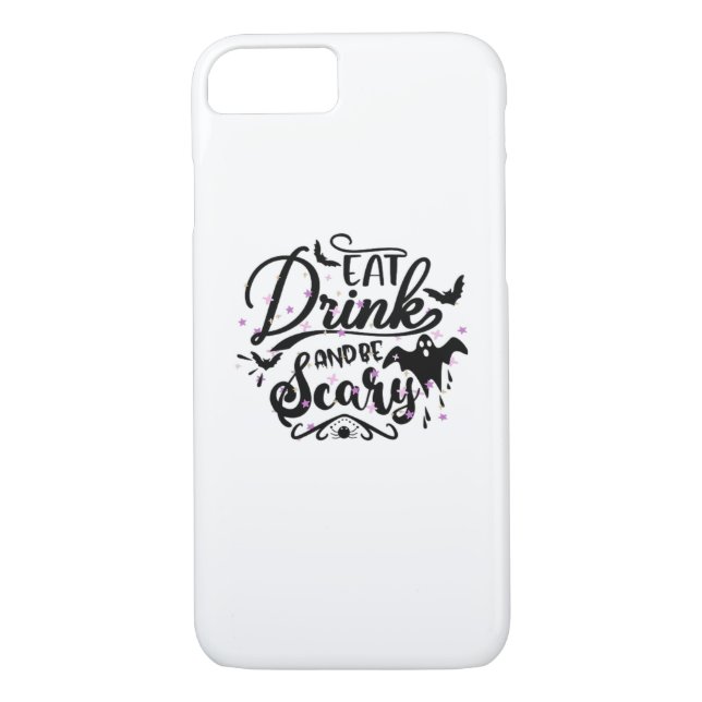 Eat Drink And Be Scary Halloween Design Trendy Art Case-Mate iPhone Case (Back)