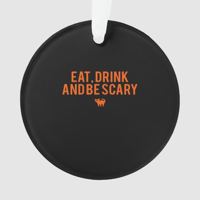 Eat Drink And Be Scary Halloween Fan Text Art Esse (devant)
