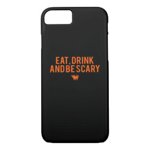 Eat Drink And Be Scary Halloween Fan Text Art Esse Case-Mate iPhone Case