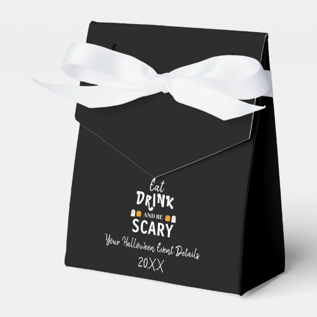 Eat, Drink and Be Scary Halloween Favor Box (Front Side)