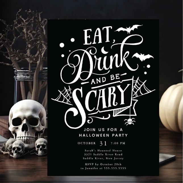 Eat Drink And Be Scary Halloween Invitation (Creator Uploaded)
