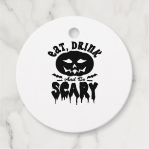 Eat Drink And Be Scary Halloween Light Cool Unique Favour Tags