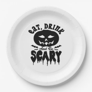 Eat Drink And Be Scary Halloween Light Cool Unique Paper Plate