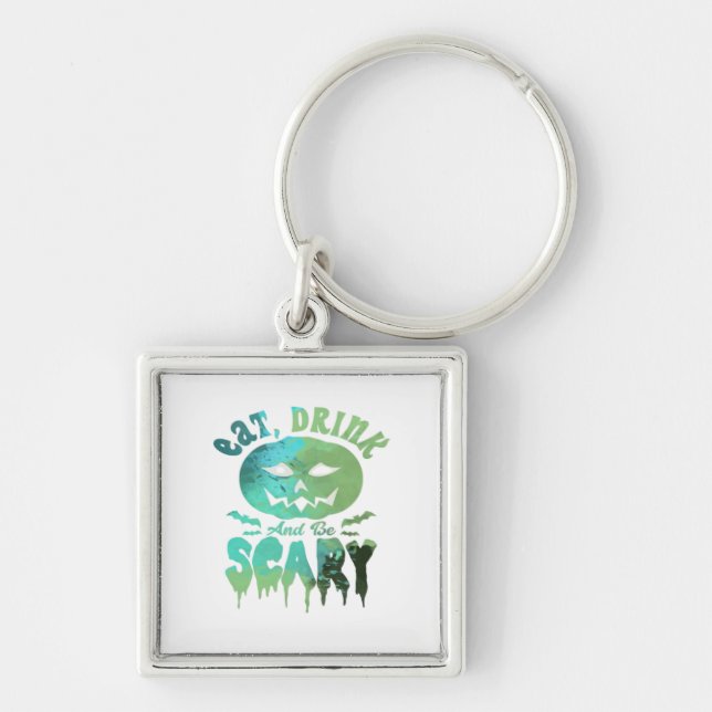Eat Drink And Be Scary Halloween Light Keychain (Front)