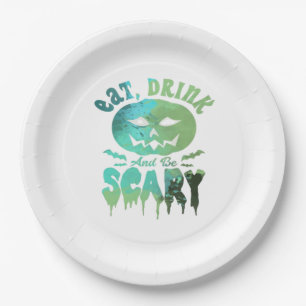 Eat Drink And Be Scary Halloween Light Paper Plate