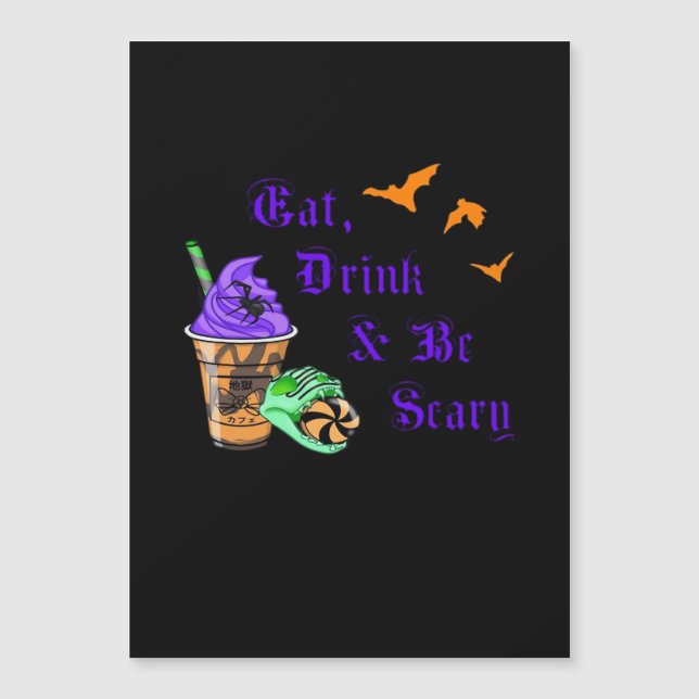 Eat Drink And Be Scary Halloween Minimal Clean (Front)