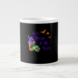 Eat Drink And Be Scary Halloween Minimal Clean Large Coffee Mug