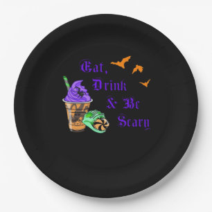 Eat Drink And Be Scary Halloween Minimal Clean Paper Plate