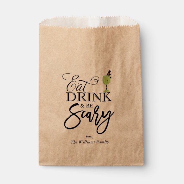 "Eat, Drink and Be Scary" Halloween Party Favour Bag (Front)