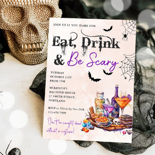 Eat Drink And Be Scary Halloween Party Invitation