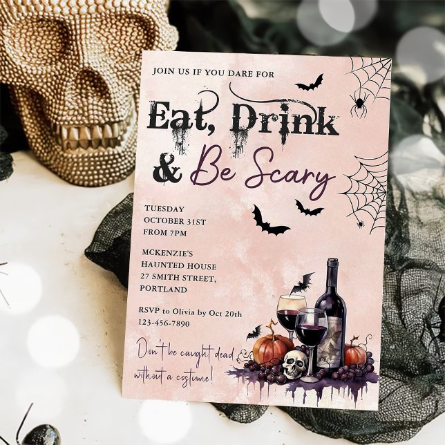 Eat Drink And Be Scary Halloween Party Invitation (Creator Uploaded)