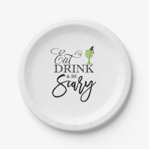 "Eat, Drink and Be Scary" Halloween Party Paper Plate